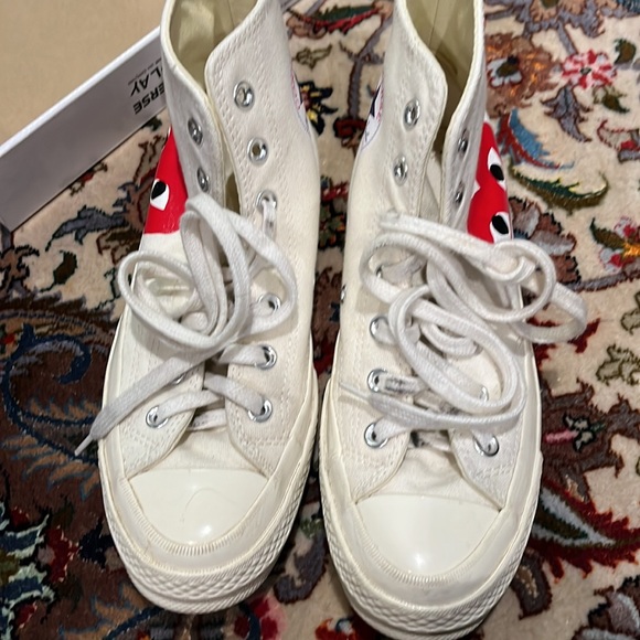 CONVERSE X COMME DES GARCONS PLAY ALL STAR CHUCK '70 HI - OFF WHITE. M5/WO7 - Picture 6 of 9
